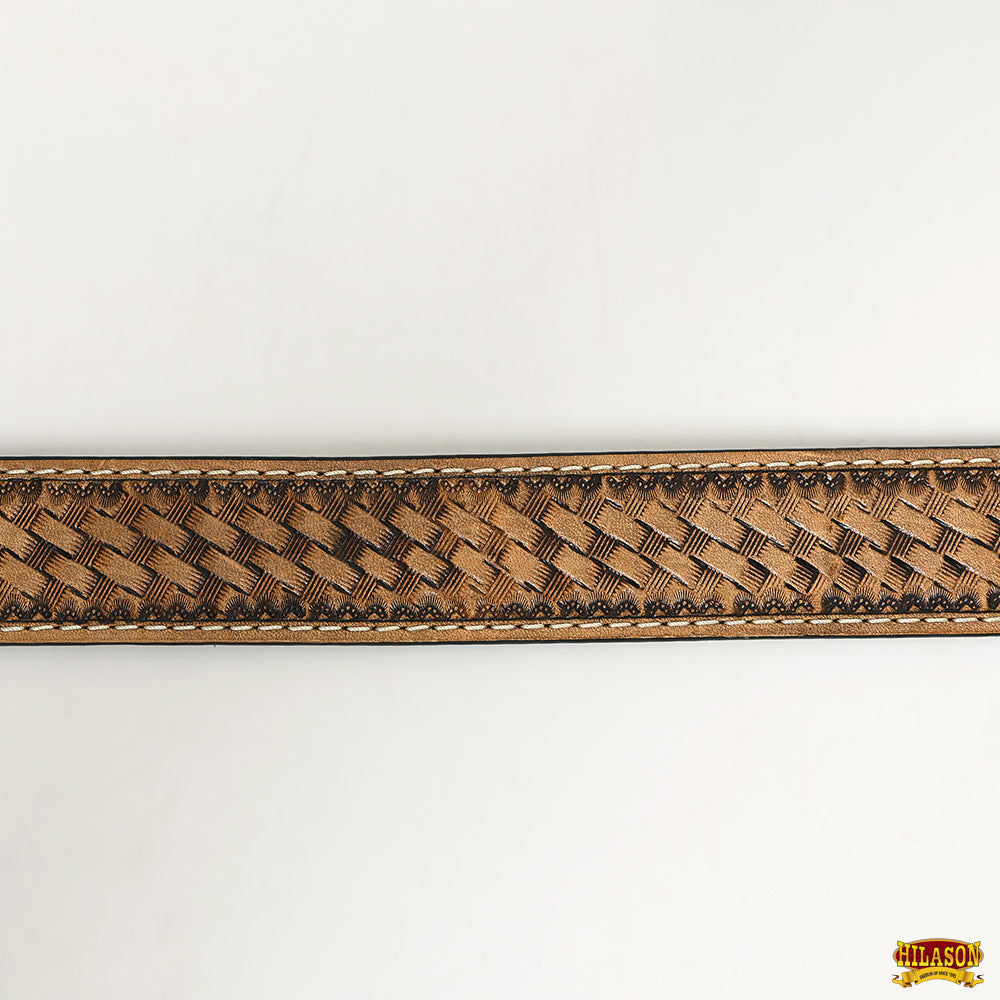 Leather Gun Holster Belt Handmade Buffalo Hide Stitched Hilason