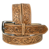 HILASON Western Genuine Leather Belt for Men Women Cowboy Cowgirl Handmade Unisex Full Grain Heavy Duty Floral - Uhorse