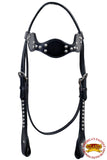 Western Horse Headstall Tack Bridle American Leather Black Silver Hilason