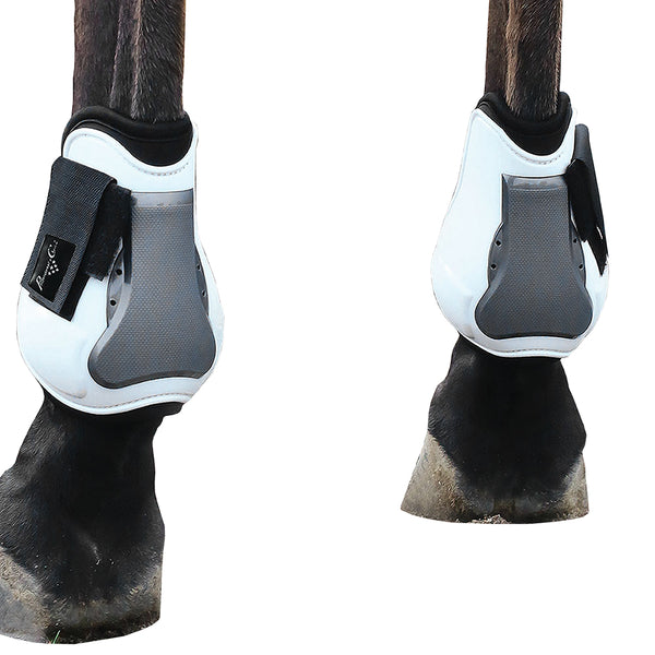 Professionals Choice Boots Flexor Tendon Open Front M Rear White Asrb by Hilason – Cowboy and equestrian accessories
