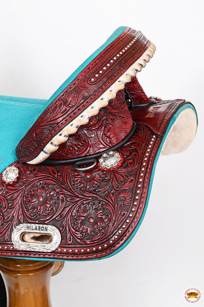 HILASON Western Trail Barrel Racing American Leather Treeless Saddle | Horse for Horses