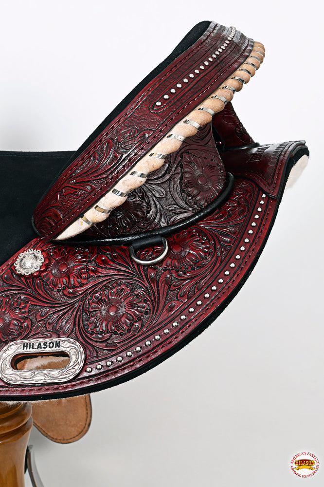 HILASON Western Horse Treeless Trail Barrel Saddle American Leather | for Horses