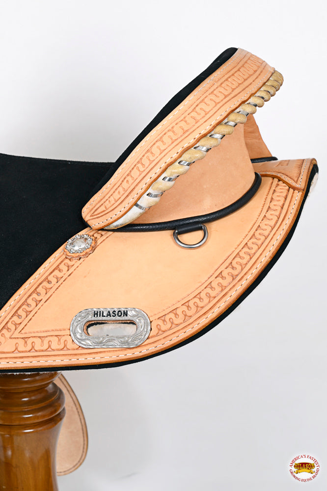 HILASON Western Horse Treeless Trail Saddle Genuine American Leather | Horse Saddle | Western Saddle | Treeless Saddle | Saddle for Horses | Horse Leather Saddle
