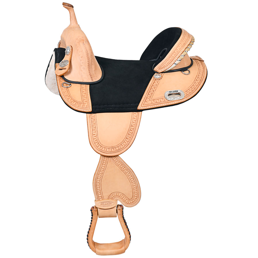 HILASON Western Horse Treeless Trail Saddle Genuine American Leather | for Horses - Uhorse