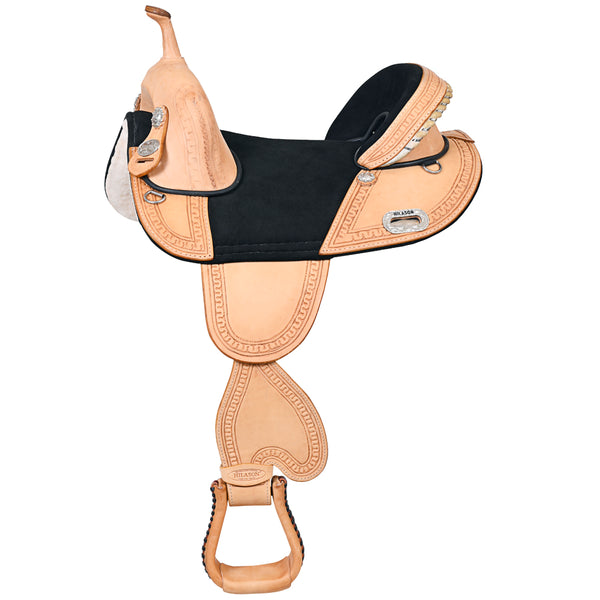 Hilason Western Horse Treeless Trail Saddle Genuine American Leather - Uhorse
