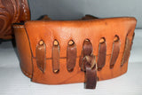 3 In Neck Circle Y Horse Saddle Floral Leather Covered Show Stirrups Pair