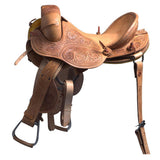 17" Hilason Series Hand-Made Rodeo Bronc American Leather Saddle - Uhorse