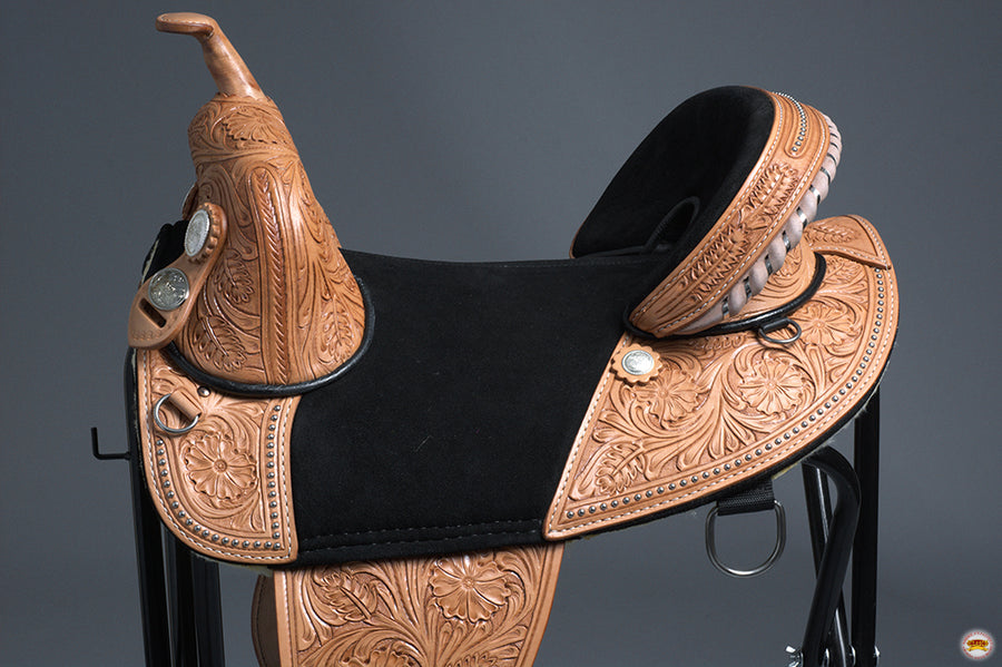 HILASON Western Horse Treeless Trail Barrel Saddle American Leather | for Horses