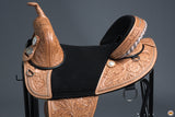 HILASON Western Horse Treeless Trail Barrel Saddle American Leather | Horse Saddle | Western Saddle | Treeless Saddle | Saddle for Horses | Horse Leather Saddle