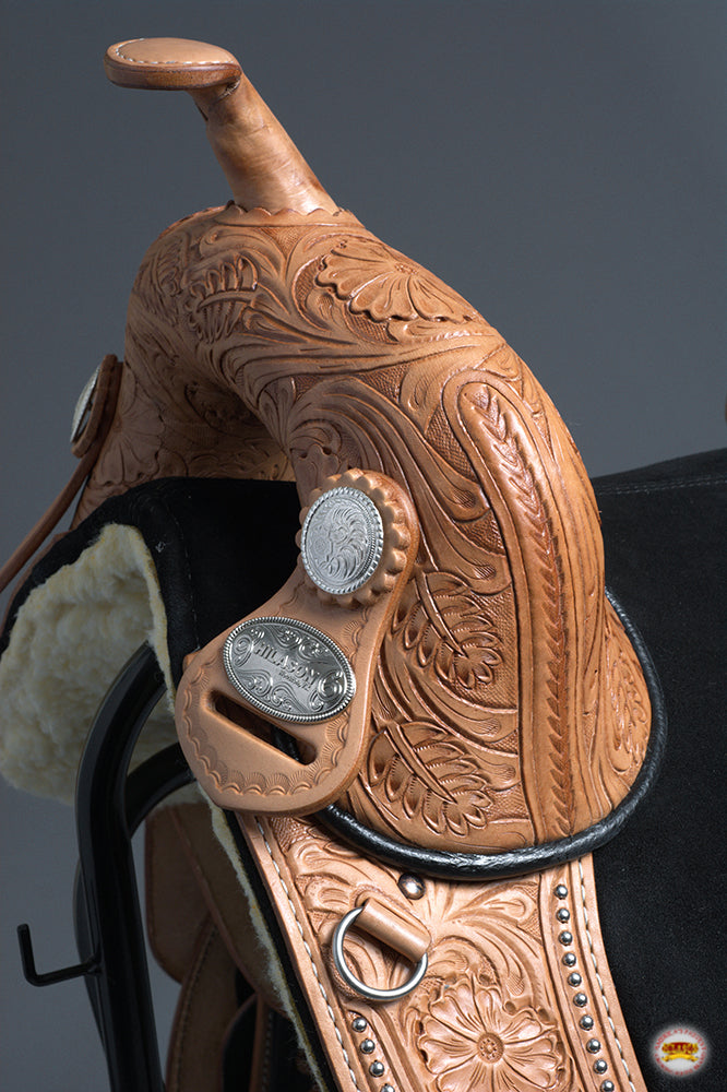 HILASON Western Horse Treeless Trail Barrel Saddle American Leather | for Horses