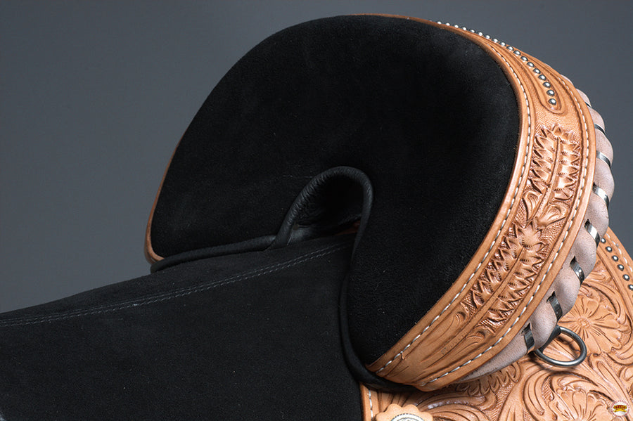 HILASON Western Horse Treeless Trail Barrel Saddle American Leather | for Horses
