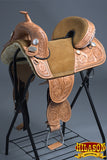 HILASON Treeless Western Trail Barrel Racing American Leather Saddle