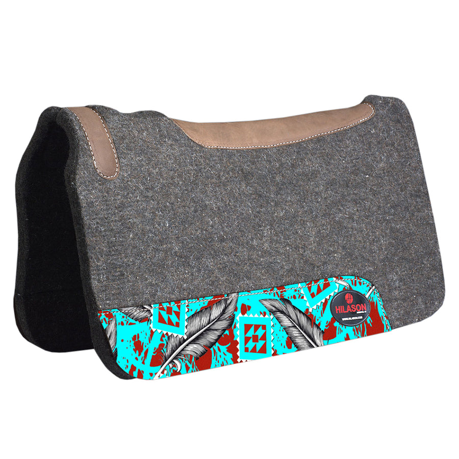 Made In Usa Hilason W. Grey Aztec Painted Wool Felt H. Saddle Pad – by Hilason – Cowboy and equestrian accessories