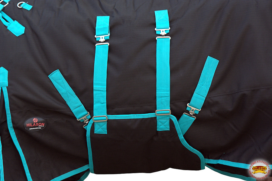 HILASON 1200D Winter Waterproof Poly Horse Blanket Belly Wrap | Turnout Blankets for Horses