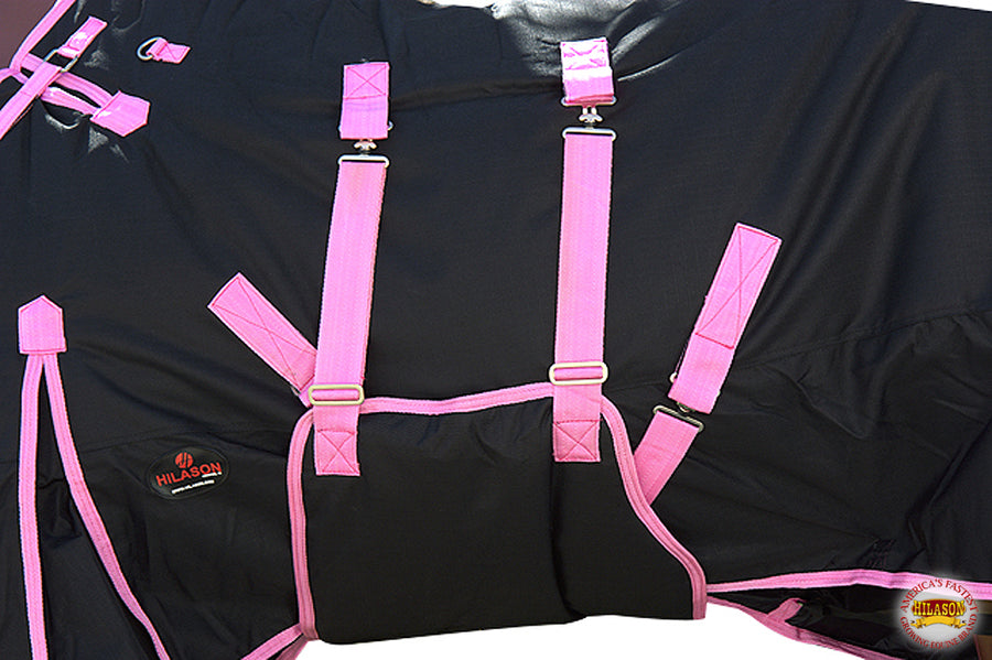 HILASON 1200D Winter Waterproof Poly Horse Blanket Belly Wrap | Turnout Blankets for Horses