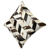 Pl505-F Cowhide Leather Hair-On Patchwork Cushion Pillow Cover