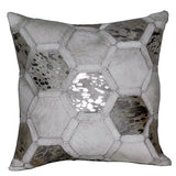 Pl506-F Cowhide Leather Hair-On Patchwork Cushion Pillow Cover