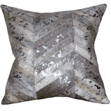Pl507-F Cowhide Leather Hair-On Patchwork Cushion Pillow Cover