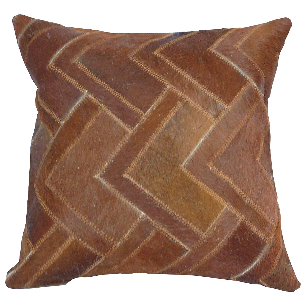 Pl509-F Cowhide Leather Hair-On Patchwork Cushion Pillow Cover