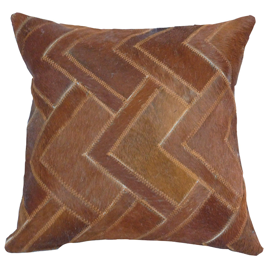 Pl509-F Cowhide Leather Hair-On Patchwork Cushion Pillow Cover