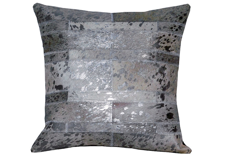 Hilason Cowhide Leather Hair-On Patchwork Cushion Pillow Cover