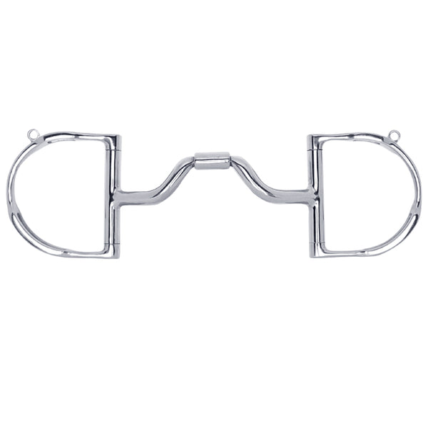 5" Toklat Myler 3 3/8" Medium Dee With Hooks Low Wide Ported Barrel – by Hilason – Cowboy and equestrian accessories