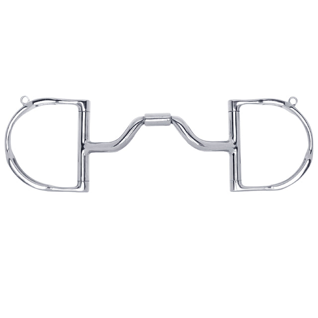 5" Toklat Myler 3 3/8" Medium Dee With Hooks Low Wide Ported Barrel – by Hilason – Cowboy and equestrian accessories