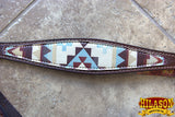 Hilason Western Horse Breast Collar American Leather Brown Aztec Painted