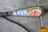 Hilason Western Horse Breast Collar Headstall American Leather Dark Brown Floral