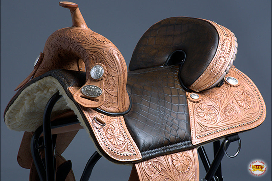 HILASON Western Horse Treeless Trail Barrel Saddle American Leather | for Horses
