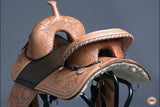HILASON Western Horse Treeless Trail Barrel Saddle American Leather | Horse Saddle | Western Saddle | Treeless Saddle | Saddle for Horses | Horse Leather Saddle