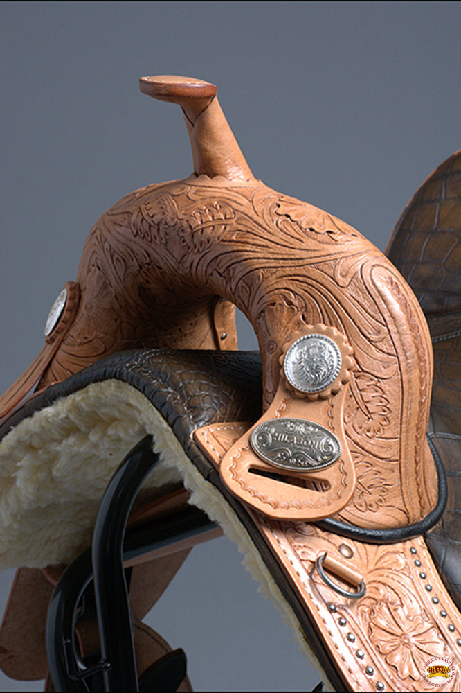 HILASON Western Horse Treeless Trail Barrel Saddle American Leather | for Horses