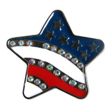 Western Screw Back Concho 1.5In Us Flag Star Crystal Bling Saddle Hilason