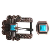 3/4 Hilason Western Style Belt Buckle for Saddle Tack Headstall Saddle Concho Turquoise/Brown