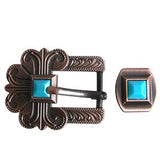 3/4 Hilason Western Style Belt Buckle for Saddle Tack Headstall Concho Turquoise/Brown - Uhorse