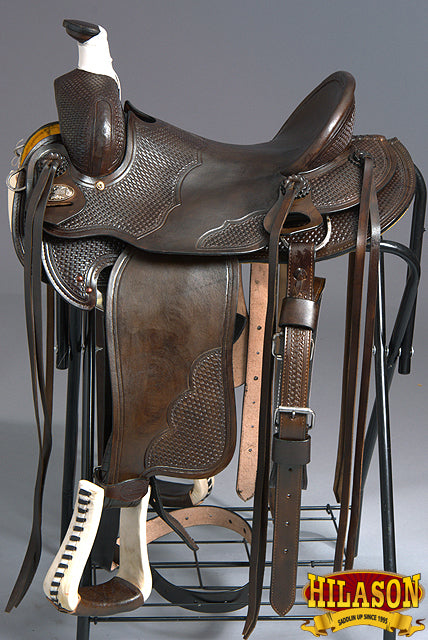 HILASON Western Horse Saddle American Leather Ranch Roping Cowboy | Hand Tooled Wade & For Horses