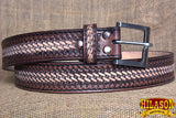 Leather Gun Holster Belt Handmade Buffalo Hide Stitched Hilason