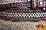 Leather Gun Holster Belt Handmade Buffalo Hide Stitched Hilason