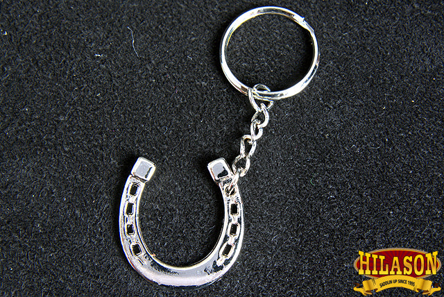 Hilason Western Tack Gift Nickel Plated Horse Shoe Key Ring Chain