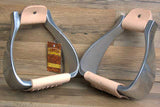 Hilason Western Aluminium Roper Horse Saddle Stirrups Pair W/ 5" Width