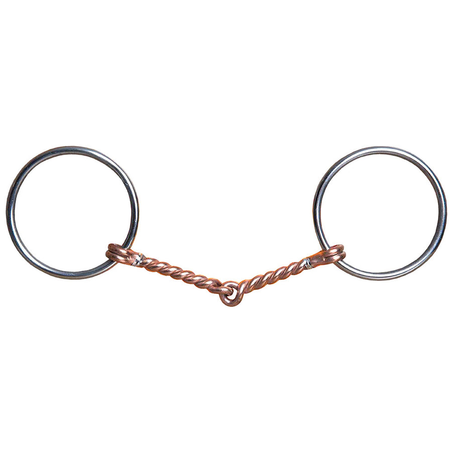 5" Hilason W. Stainless Steel H. Copper Mouth Ring Snaffle Bit – by Hilason – Cowboy and equestrian accessories