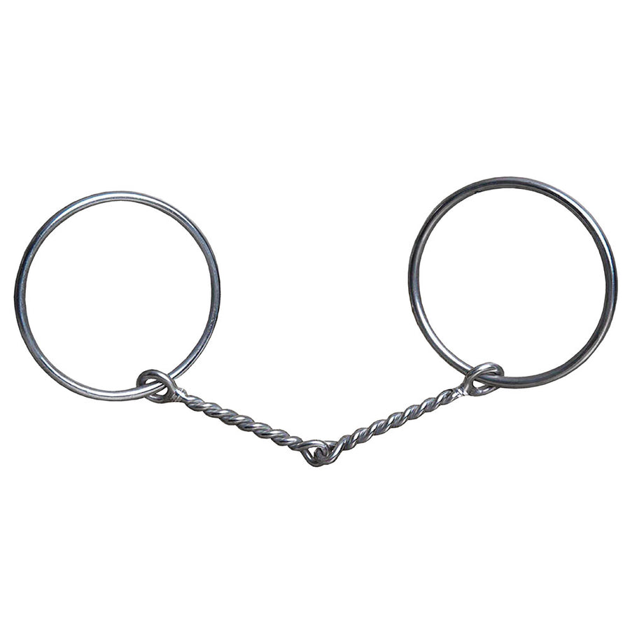 5" Hilason W. H. Twisted Wire Mouth Ring Snaffle Bit Stainless Steel – by Hilason – Cowboy and equestrian accessories