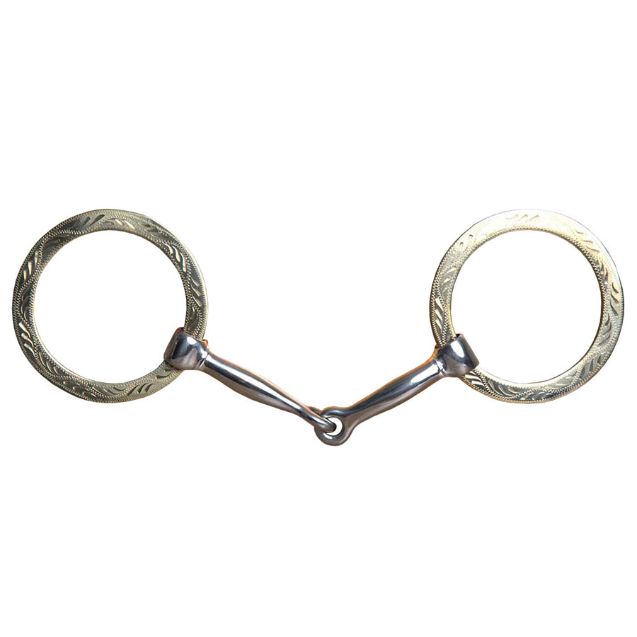 5" Hilason W. Stainless Steel H. Mouth Ring Snaffle Show Bit by Hilason – Cowboy and equestrian accessories