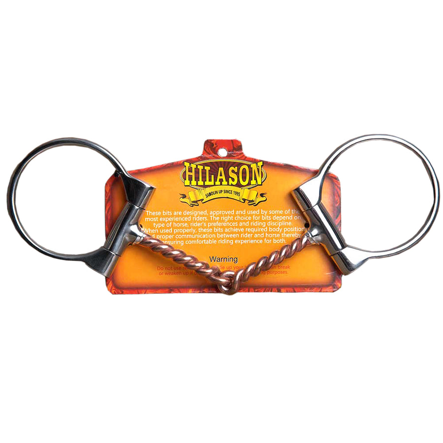 5" Hilason W. Offset Dee Ring Twisted Copper Wire H. Mouth Bit – by Hilason – Cowboy and equestrian accessories
