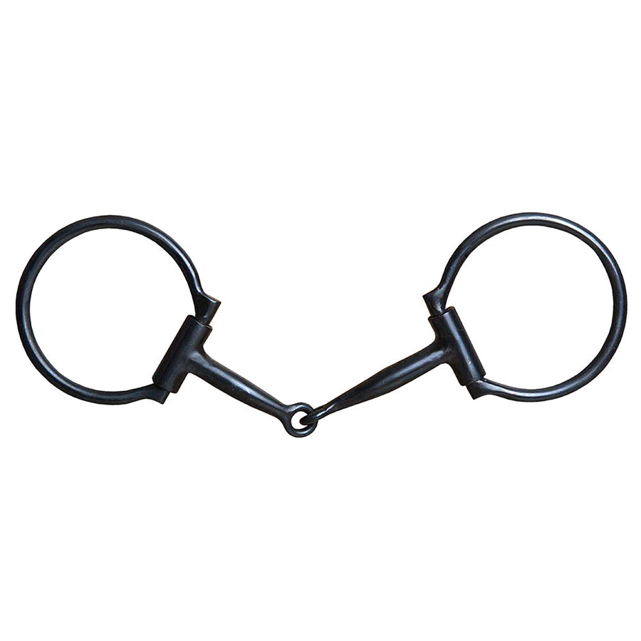 5" Hilason W. Black Steel Training H. Mouth Snaffle Bit W/ 3.5" Ring – by Hilason – Cowboy and equestrian accessories