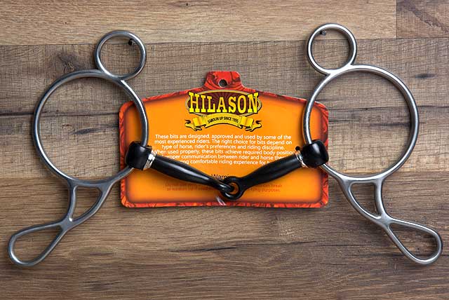 5" Hilason Western Wonder Gag Stainless Steel Horse Bit W/ Black Mouth