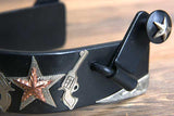 Hilason Western Black Steel Ladies Cross Gun Star Horse Riding Show Spurs Pair