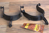 Hilason Western Black Steel Mens Rodeo Horse Riding Spurs Pair W/ 1 Inch Band