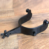 Hilason Western Black Steel men's 15 Degree Bull Riding Spurs Pair - Uhorse