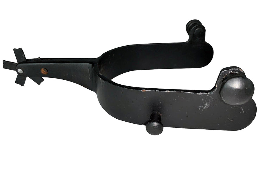 Hilason Western Black Steel Youth 15 Degree Bull Riding Spurs Pair
